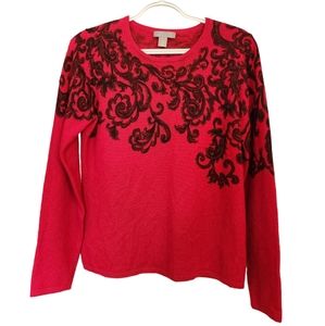 Charter Club 100% Cashmere Red Crewneck Sweater
